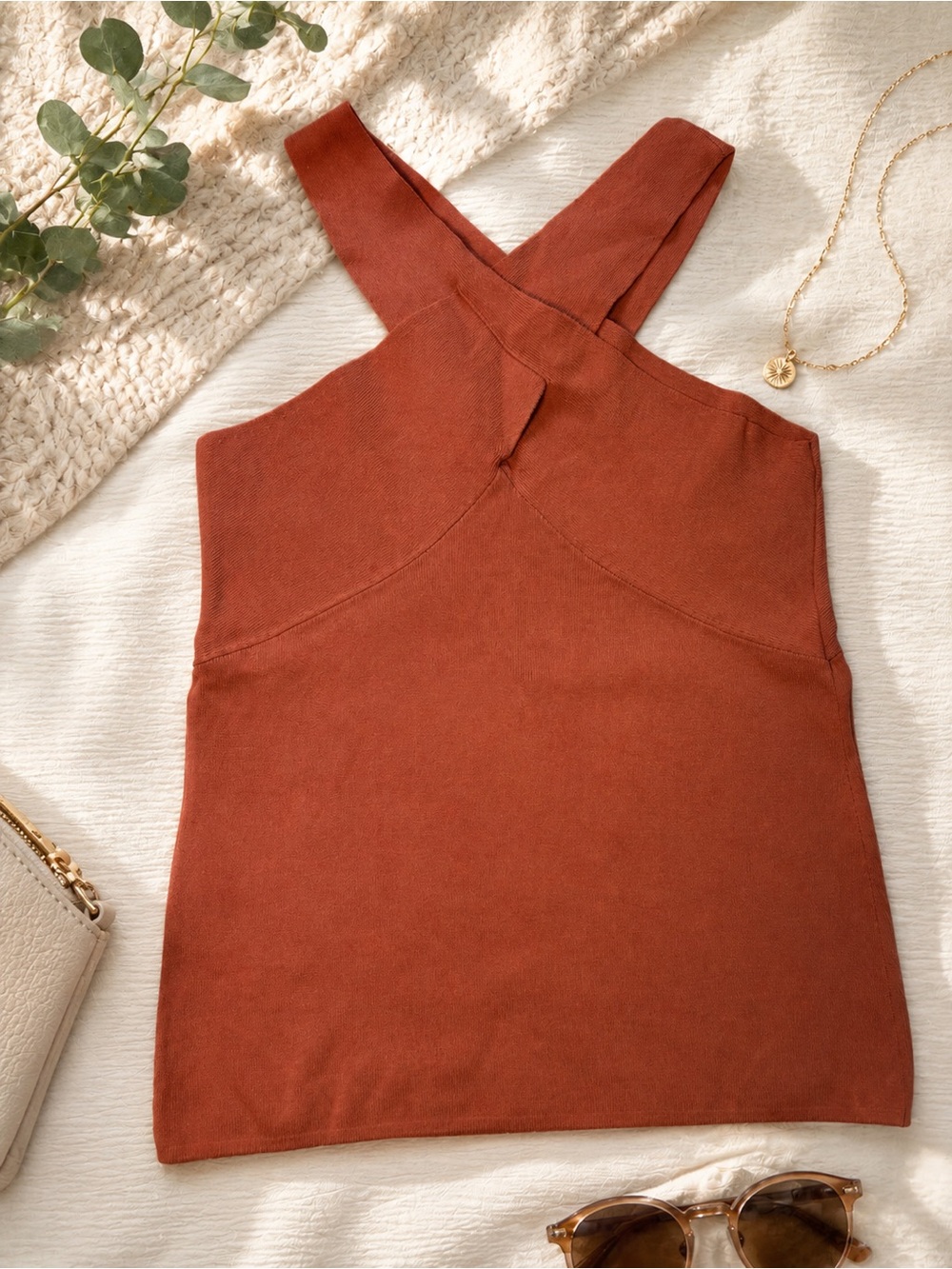Reiss knit cross neck small